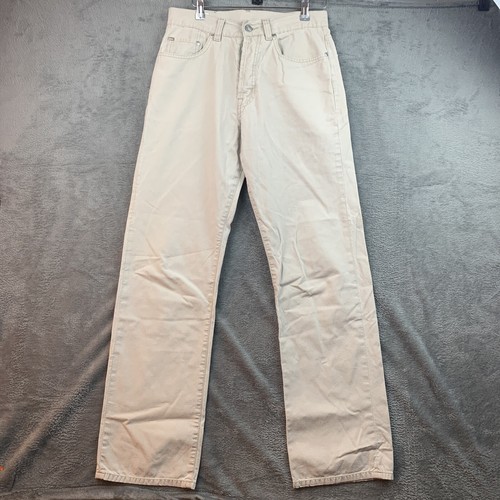 LACOSTE Da Uomo Boot Cut Jeans Pantaloni Crema Taglia W30 L30 | eBay
