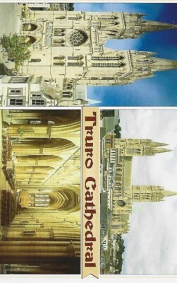 EIN LACHS LTD POSTKARTE: DREI SZENEN der TRURO-KATHEDRALE ~ 44.02.04.11 ANGLIKANISCH