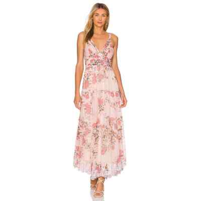 knee length dresses for ladies Hemant & Nandita Midi Dress Peach Floral main image 0