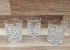 3 x Vintage Old Fashioned Glass Whiskey Glasses