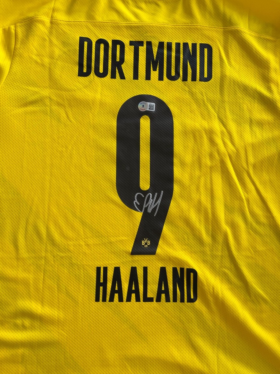 Borussia Dortmund Erling Haaland Signed Auto Puma Jersey Beckett