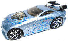2003 HOT WHEELS MERCY BREAKER BLUE 1:64 DIECAST 2 7/8" CAR WITH WHITE & SILVER