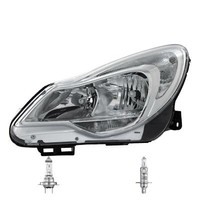 Halogen Scheinwerfer Links H7/H1 Chrom FüR Opel Corsa D Inklusive Lampen