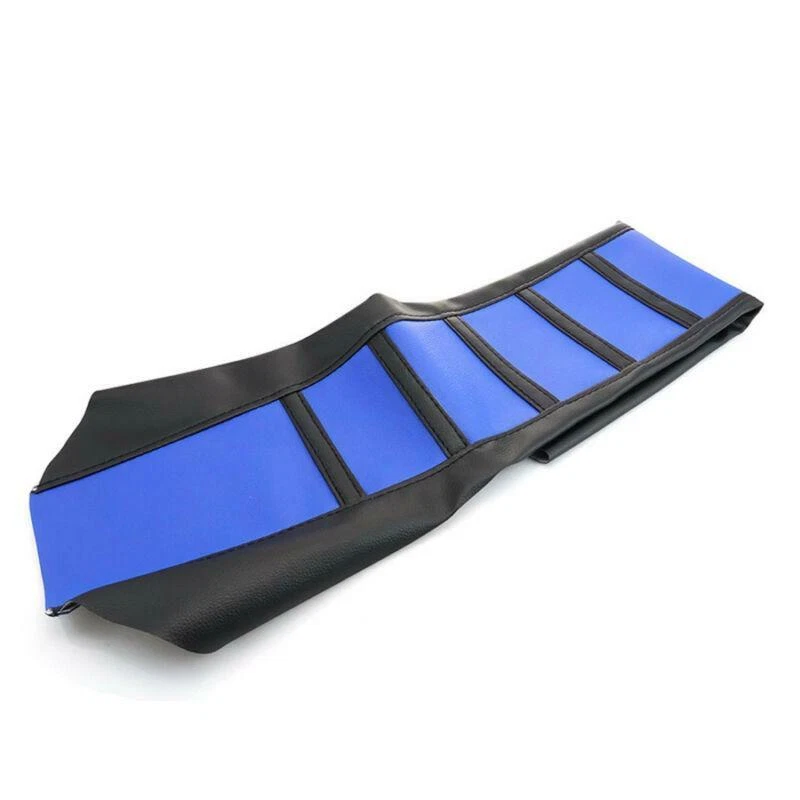 Abrazadera de cuero suave azul cubierta de asiento de motocicleta protector de revestimiento personalizado 1x Foto 2 de 4