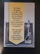Garrard 32 Page Turntable Brochure Featuring the Lab 80, Includes A70, Model 50