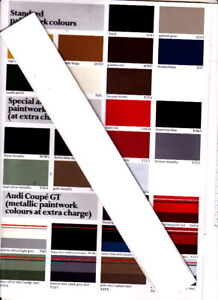 Audi Colours Chart