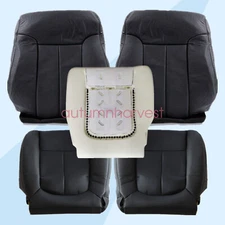 For 2009-2014 Ford F150 Lariat Driver Passenger PERFORATED Seat Cover Foam Black
