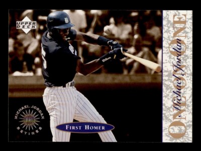 1995 UPPER DECK MINOR LEAGUE ONE ON ONE #8 MICHAEL JORDAN FIRST HOMER