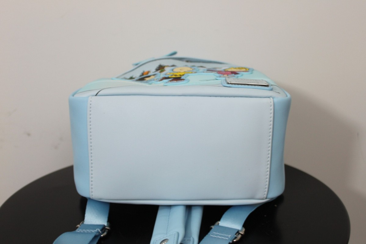 Peanuts Loungefly Ice Skating Mini Backpack - Light Blue NEW Loungefly Peanuts Snoopy Ice Skating Mini | Mercari main image 3