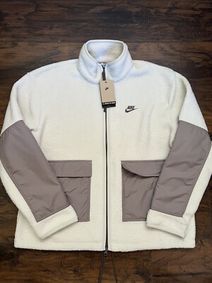 Nike Sportswear Sport Essential Fleece Sherpa Jacket Cream DD5021