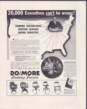 1941 Print Ad Do/More Seating Service Office Furniture Executuve Clerical High