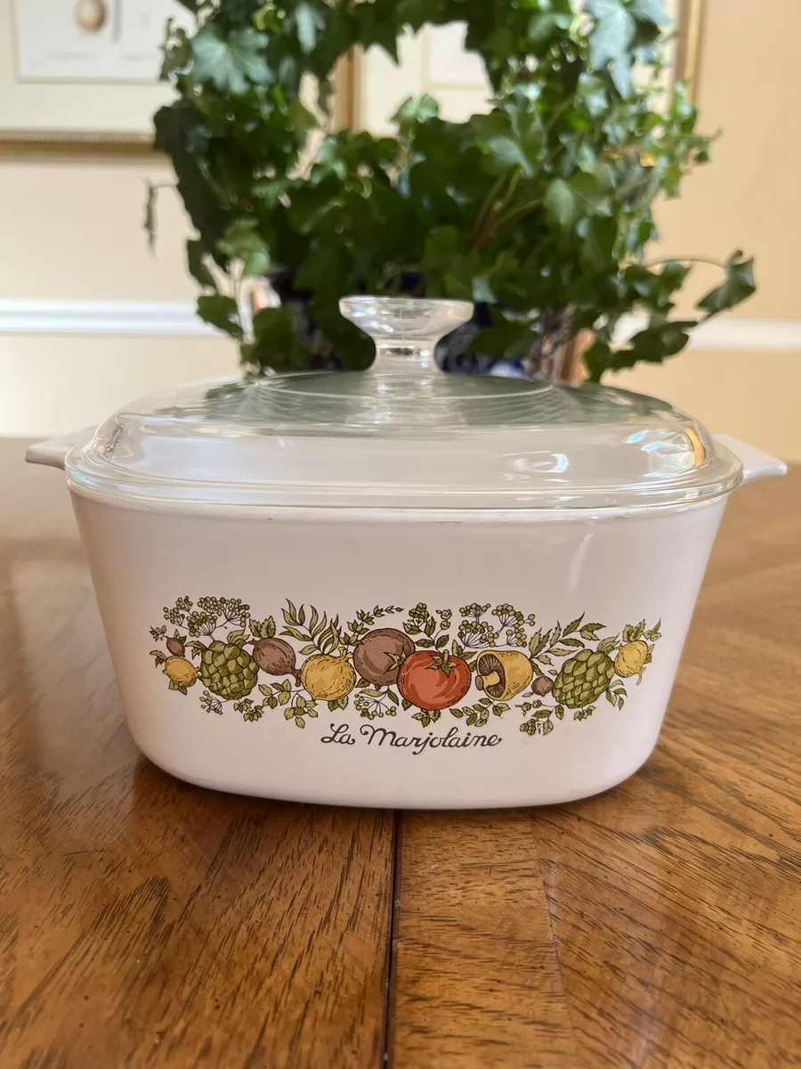 Casserole w/Lid, Corning, Spice of Life with Lid, 3 Qt, Vintage