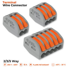 WAGO 222 Series Spring Lever Splicing Terminal Block Connector 2 / 3 / 5 Way