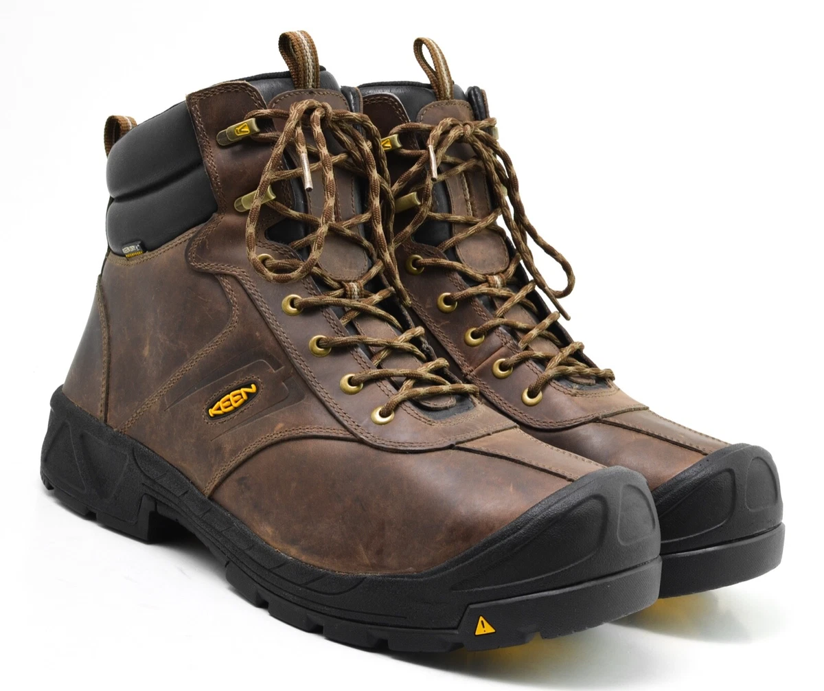MENS KEEN WARREN ESD WORK BOOTS SIZE 14 EE EXTRA WIDE STEEL TOE BROWN  LEATHER | eBay