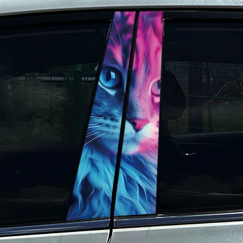 2x Cool Lovely Cat Car Center Pillar Sticker B Pillar Protective Film Decoration - Bild 18 von 27