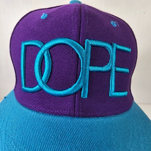 Mütze Kappe DOPE Logo Druckknopflasche blau bestickt Buchstaben verstellbar - Bild 3 von 9