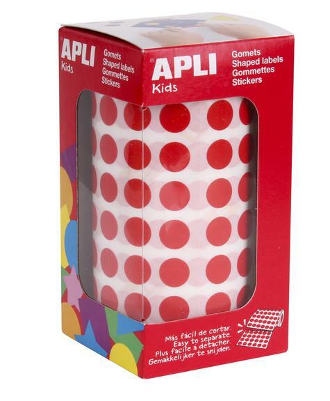 Gommettes rouleau Rond Ø 10,5 mm Rouge x 5 192