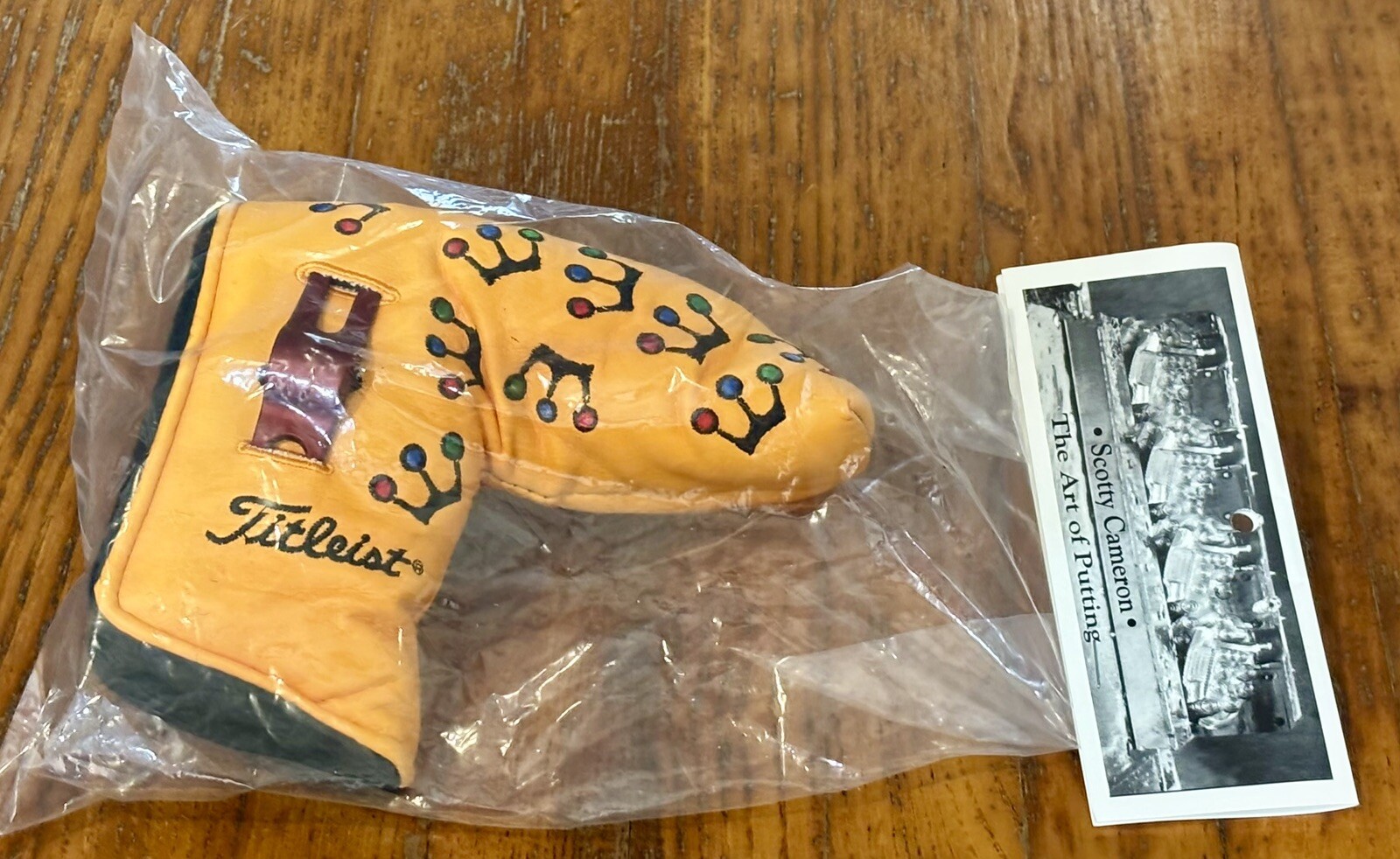New Scotty Cameron 2002 Yellow Mini Crowns Blade Putter Cover Headcover Golf