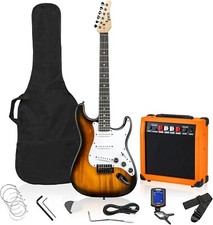 39" Full-Size Electric Guitar Beginner Kit w/ Gig Bag, Tremolo Bar, Accessories