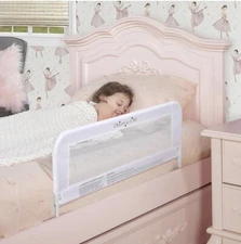 Dream on me mesh security bed rail for child’s safety mesh fabric, White 15inch