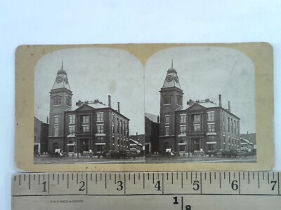 Dover New Hampshire City Hall Stereoview Antique c1870 Y21774