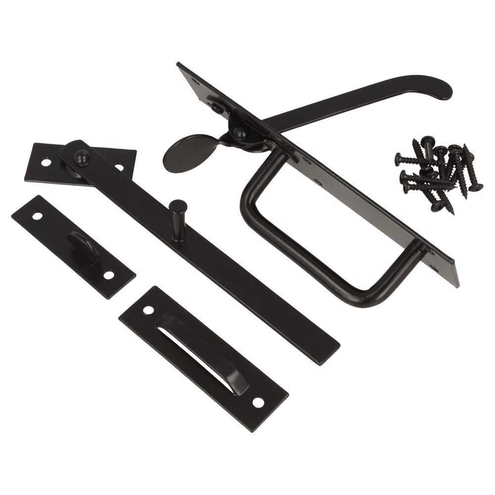 Black Steel Medium Rustic Suffolk Style Latch Catch Closer For Shed Fence Doors