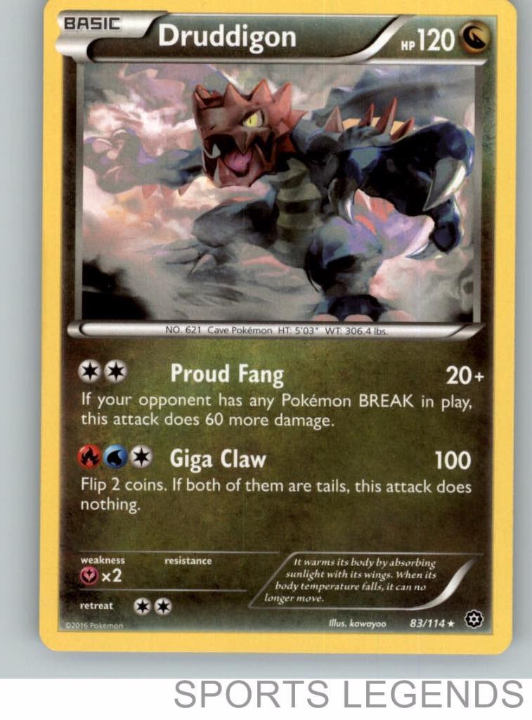 2016 pokemon Steam Siege rare Druddigon 83/114