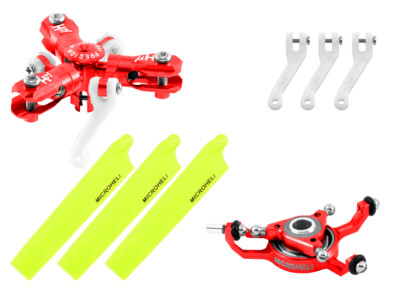 Microheli CNC Triple Yellow Blades Conversion set (RED) - BLADE?MCPXBL / BL2