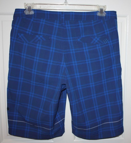Nuevos con etiquetas pantalones cortos para hombre Lululemon a cuadros azules Kahuna talla 36 - Imagen 2 de 3