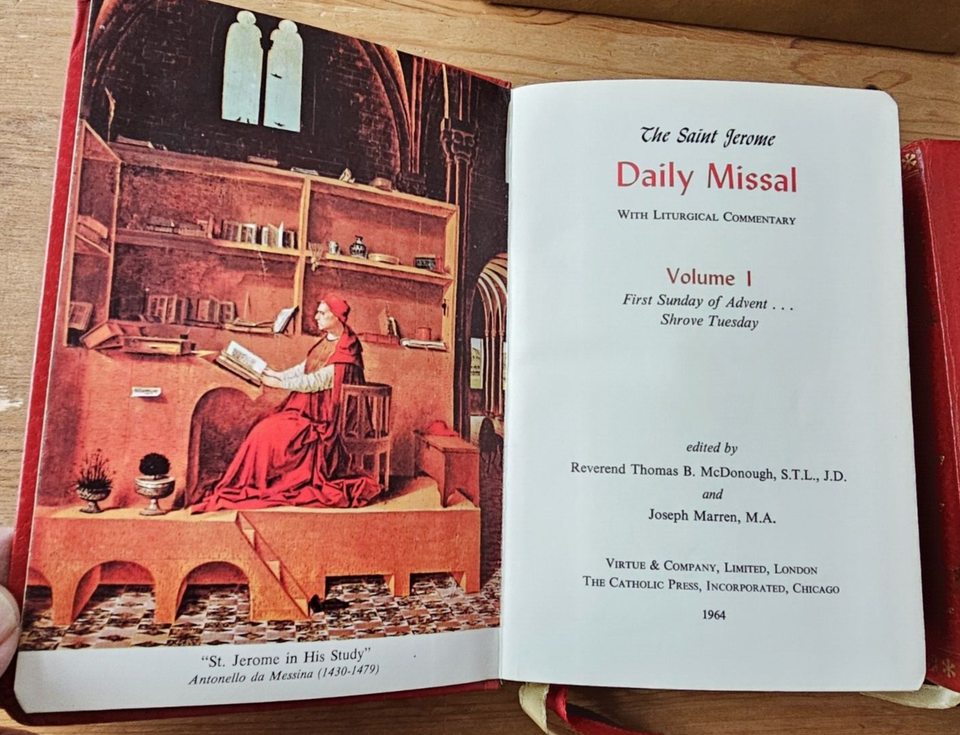 Saint Jerome Daily Missal, volumes 1 4, in excellent condition. eBay