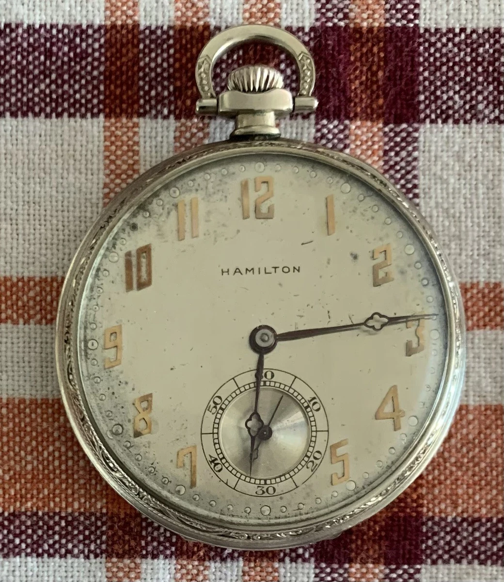 Hamilton 14k gold pocket shop watch value
