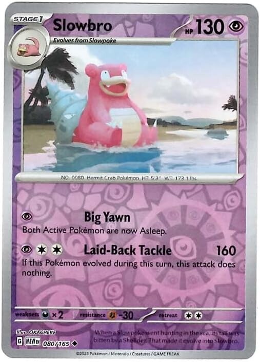 Pokemon -  Slowbro - 080/165 - Pokemon 151 - Reverse Holo - NM/M