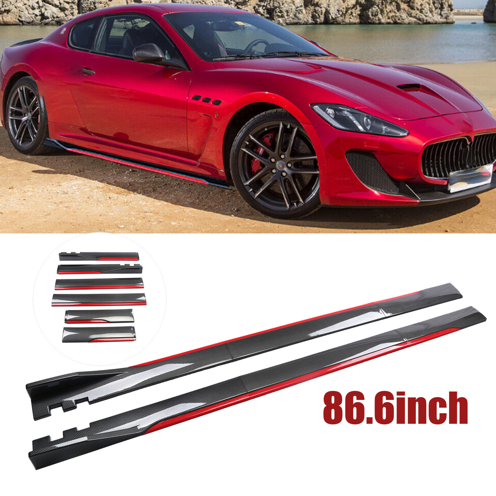 For Maserati Gran Turismo Convertible Carbon Fiber Extension Spoiler Splitter
