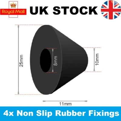 4x Non slip Rubber Toilet Seat Fixings - Enough for two toilet seats UK supplier