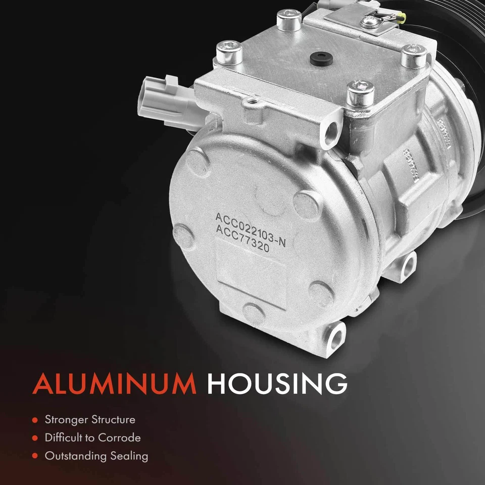 AC Compressor with 6-Groove Pulley for Toyota Corolla 1998 1999-2002 1.8L Sedan - Image 4 of 4