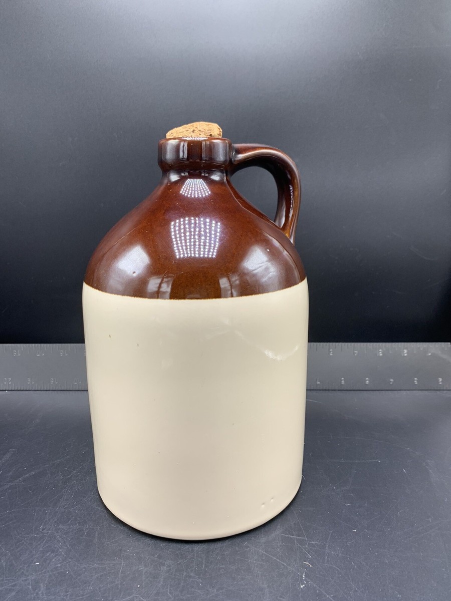 Antique Stoneware Whiskey Jug Grant Wood American Gothic Folk Art