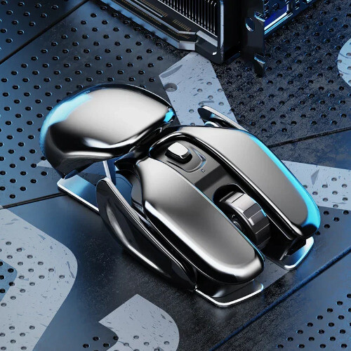 Rechargeable Silent 1600DPI Wireless Mouse Waterproof Durable Metal Design