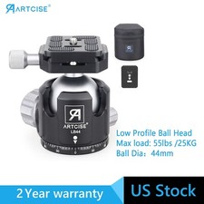 44MM Tripod Head Low Profile Ball Head Panoramic Tripod Monopod Head Load 25kg