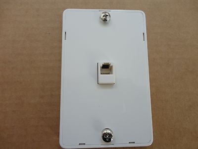 8-Pin Telephone Modular Flush Mount PHone Wall Jack/Female 8P 8Connector, Ivory