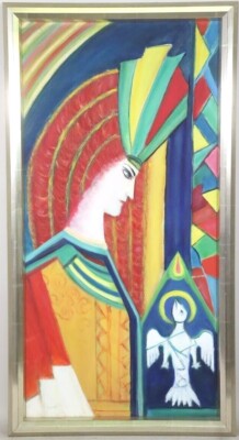 Emmy DONAT ''Die gefesselte Friedenstaube'' 46x86cm UNIKAT! #133