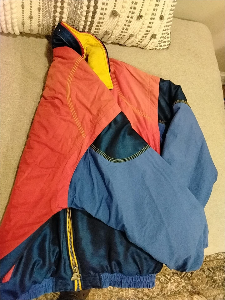 Chaqueta acolchada vintage Starter Color Block grande Foto 2 de 4