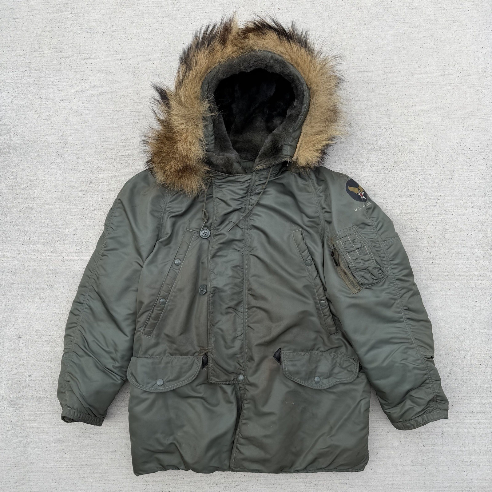 VTG 50s N-3B Cold Weather Air Force Military Parka Jacket Size Medium