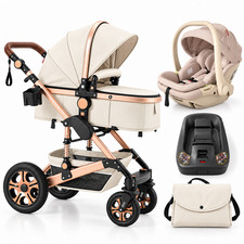 Stroller and Car Seat Set, Baby Stroller Travel System with Isofix Base,Fodlable