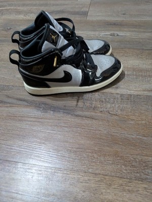 Jordan 1 Mid Black Silver White Men's Basketball Sneakers Air Jordan