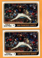 (2x) 2023 Topps Heritage Baseball Cole Waites RCs - UNLIMITED SHIPPING FOR $4.00