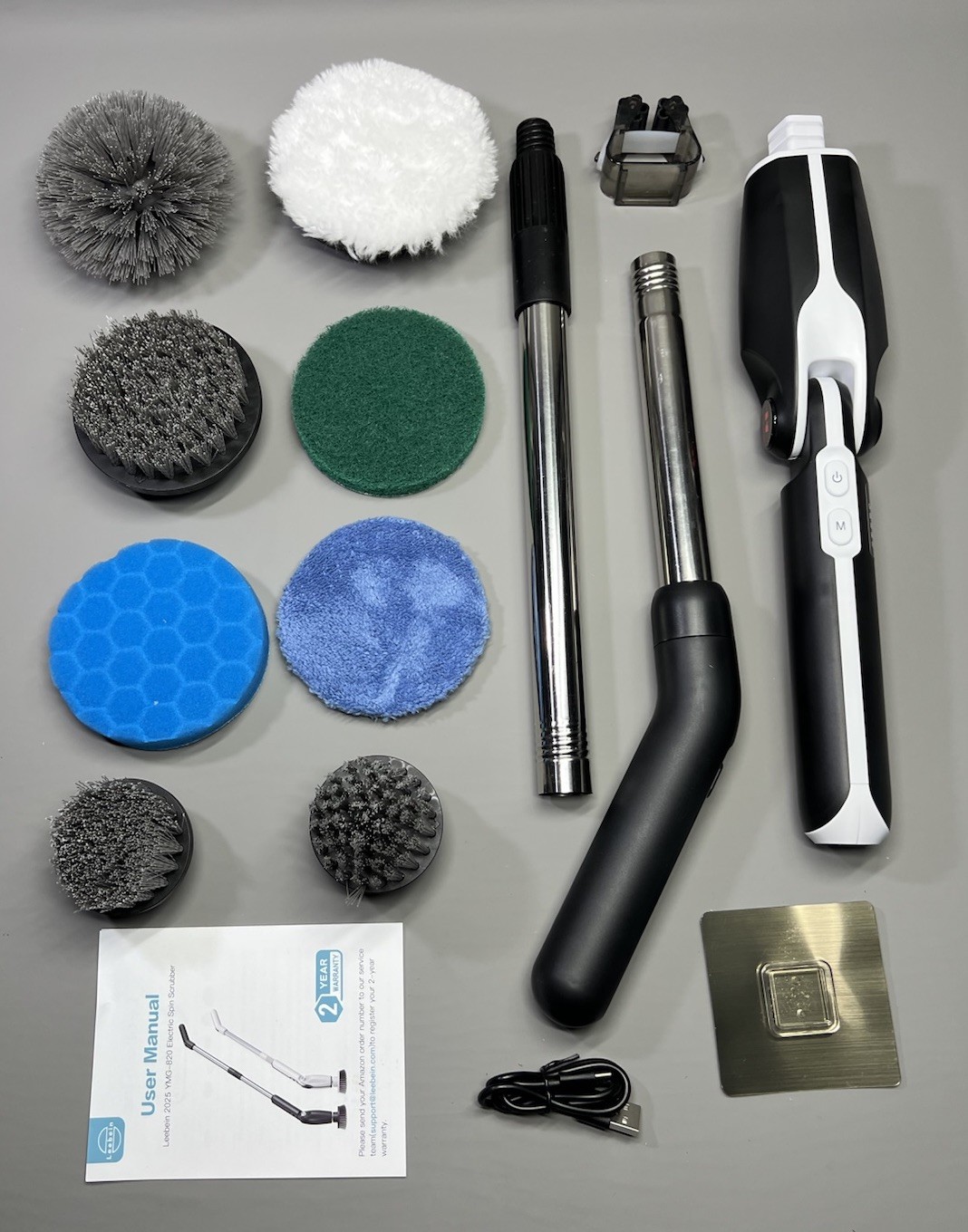 Cepillo de limpieza eléctrico giratorio 8 en 1 brazo largo potente ligero fácil