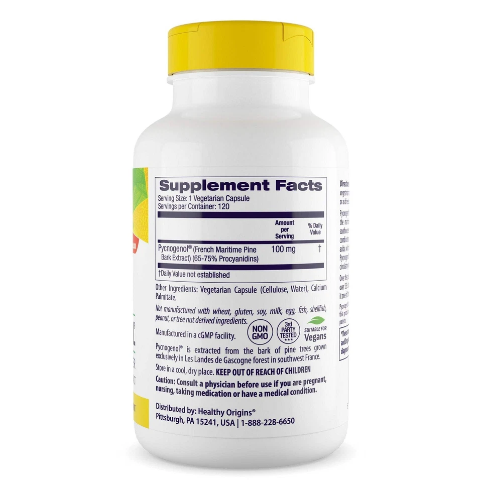 Pycnogenol 100 mg 120 cápsulas vegetales Foto 2 de 3