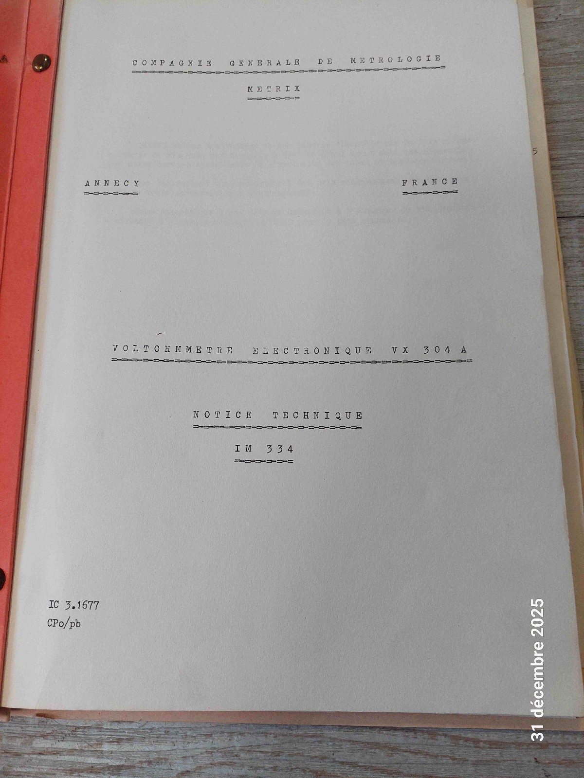 Schémas techniques Metrix VX304A pour réparation de voltampèremètre vintage K2