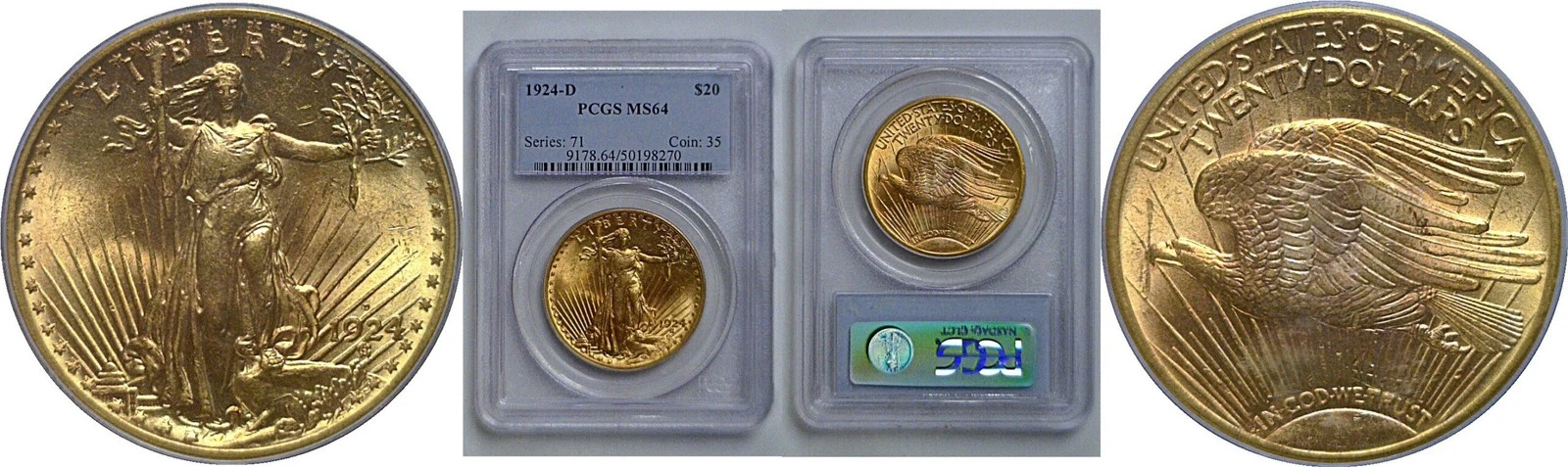 1924-D  $20 St. Gaudens   PCGS MS-64