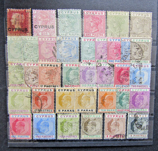 CYPRUS MINT & USED QVIC & EDWARD V11 COLLECTION ON STOCKSHEET UNCHECKED